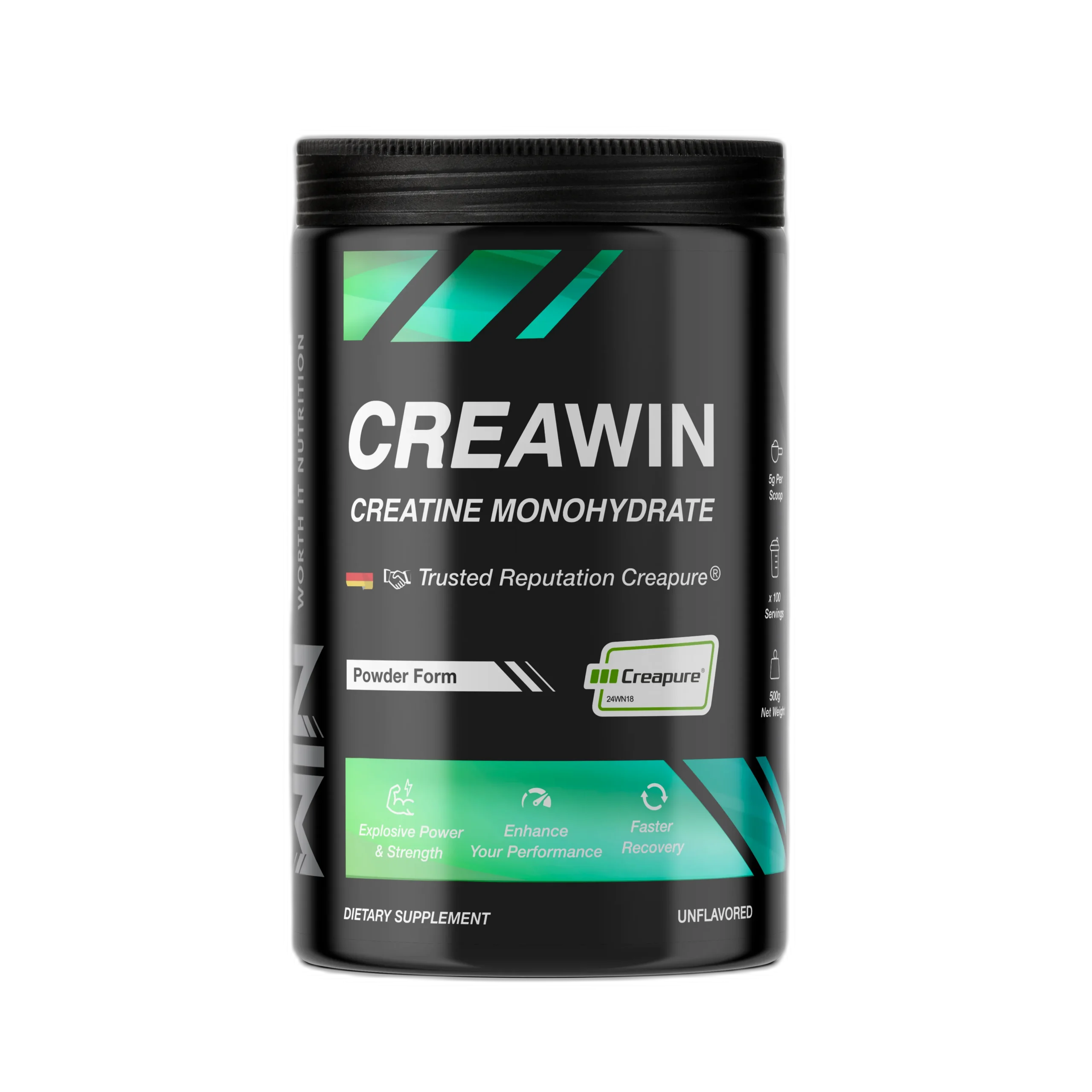 Creawin 500g WORTH IT NUTRITION creatine monohydrate pure force et volume Tunisie vitaminshop.tn