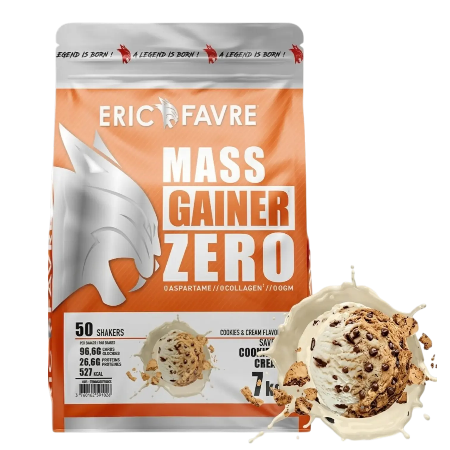 Mass gainer zero 7kg Eric Favre gainer de masse propre sans sucre ni lactose Tunisie vitaminshop.tn