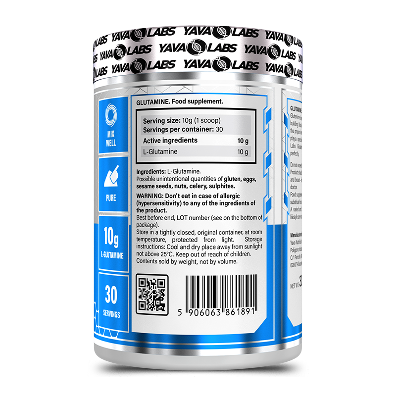 L-Glutamine Yava Labs poudre récupération musculaire système immunitaire Tunisie vitaminshop.tn