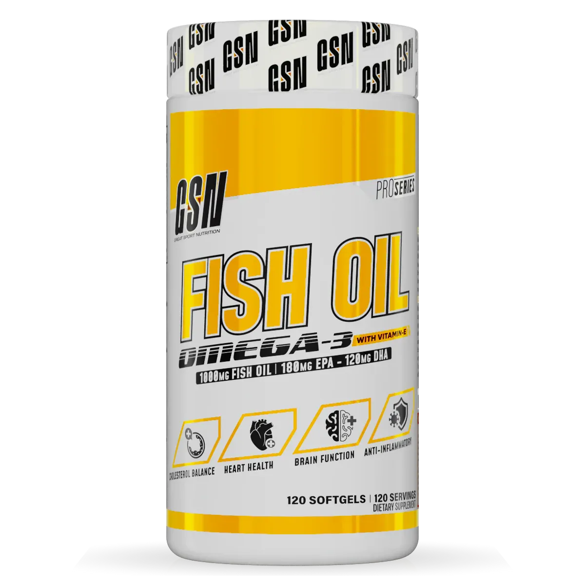Fish Oil Omega 3 GSN 120 softgels omega 3 tunisie epa dha sante coeur articulations